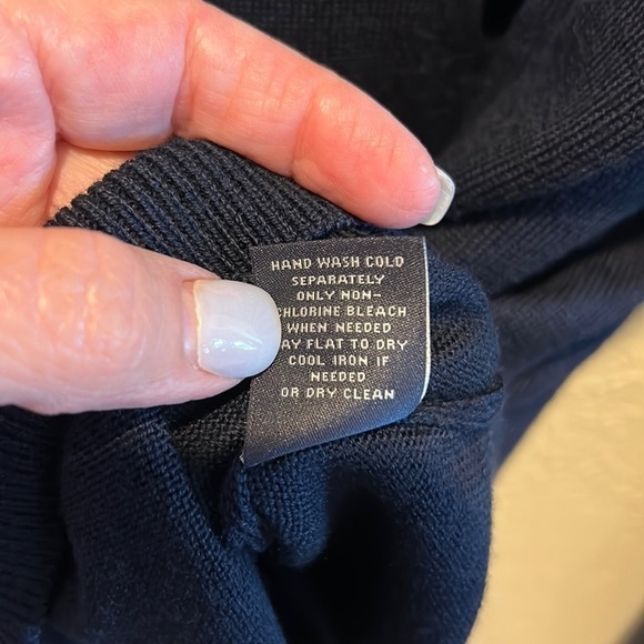 Hart Schaffner Marx Extra Fine Merino Wool Sweater Big Man Tall Blue 2XB FLAW - Picture 5 of 7